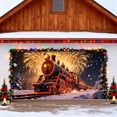 thumbnail image 4 of SIfdSeng Get it Fast Glow In the Dark Garage Door Banner for Outdoor Holiday Yard with Festive Santa Sleigh Reindeer Design Weather Large Size Holiday Party Sign, 4 of 5