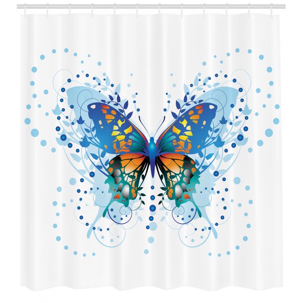 Swallowtail Butterfly Shower Curtain, Stylized Animal with ...