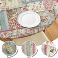 thumbnail image 4 of Pioneer Flower Floral Print Pattern Round Fitted Tablecloth with Elastic Edge,Dining Table Cover Waterproof,Outdoor Round Tablecloth for Camping,Dining,Indoor and Outdoor, 4 of 7