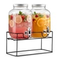 thumbnail image 1 of Set De 2 Dispensadores Bebidas 4 Litros Mason Jar Con Tapa y Base Metal KingsHouse, 1 of 6
