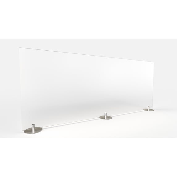 Ghent Desktop Free Standing Glass Protection Screen, Frosted, 24"H x 59"W