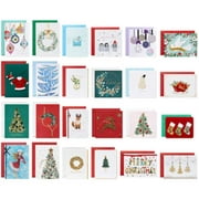 Papyrus Hand Crafted Greeting Cards Holiday Card Collection - 24 Count