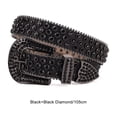 thumbnail image 3 of letairis Y2K Style Rhinestone Belt Western Rhinestone Belt For Y2K Fashionistas Rhinestones Belt Black 105cm, 3 of 6