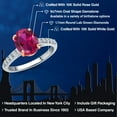 thumbnail image 2 of Gem Stone King 10K Two Tone Gold Red Created Ruby and Lab Grown Diamond Engagement Ring for Women | 2.20 Cttw | Oval 9X7MM | Gemstone July Birthstone | Size 5, 2 of 6