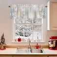 thumbnail image 2 of Christmas Snowflakes Valances for Windows, 42 x 18in, Winter White Star Gray Background Rod Pocket Kitchen Valance Curtain Light Filtering Window Treatments for Living Room Bedroom, 1 Panel, 2 of 7