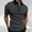 Dark Gray, variant on Men's Short Sleeve Polo Shirts Quarter-Zip Color Blocked Blouse Summer Casual Slim Fit Pullover