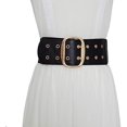 thumbnail image 3 of Women Wide Elastic Dress Belt Stretch Waist Belt Vintage Fashion Cinch Belt Buckle Retro PU Leather Waistband Cosplay, 3 of 9