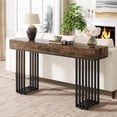 thumbnail image 5 of Tribesigns 55-Inch Console Table for Entryway, Industrial Hallway Table with Stylish Metal Frame, Sofa Foyer Table for Living Room, Entrance, Brown & Black, 5 of 5
