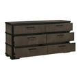 thumbnail image 6 of Benjara Acy 67 Inch Dresser, 6 Drawers, Brownish Gray, Black Wood, Bar Handles, 6 of 6