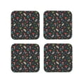 thumbnail image 2 of Kll Square Drink Coasters Set Of 4,Pu Leather Absorbent Coasters Set Decorative Coffee Cup Coasters Housewarming Gift For Home Decor-Forest Flora And Insects, 2 of 9