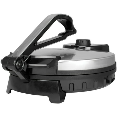 Brentwood TS-129 12 Inch Stainless Steel Non-Stick Electric Versatile Tortilla Presser Maker with Power Indicator Lights and Adjustable Heat Settings
