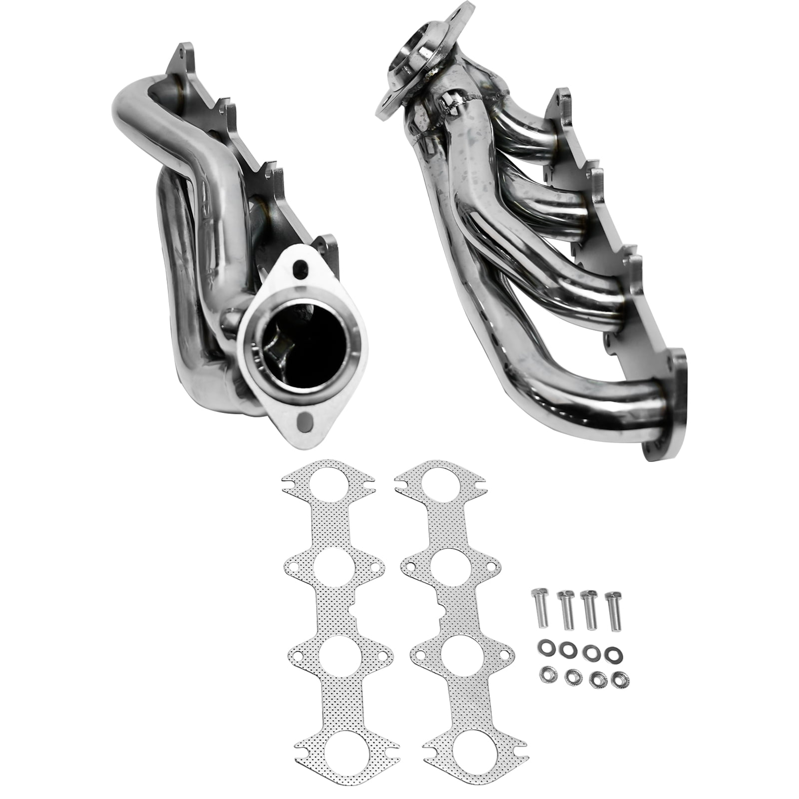 Mustrod Stainless Steel Shorty Exhaust Manifold Header for 2004-2010 Ford F-150 5.4L V8