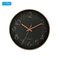 thumbnail image 3 of Uxcell 12" Wall Clock Battery Operated Silent Non Ticking Round Clock, Black Gold, 3 of 6