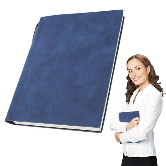 Ngheia A5 Soft Leather Notebook – Thick Business Journal with Pen Loop for Meetings and Notes