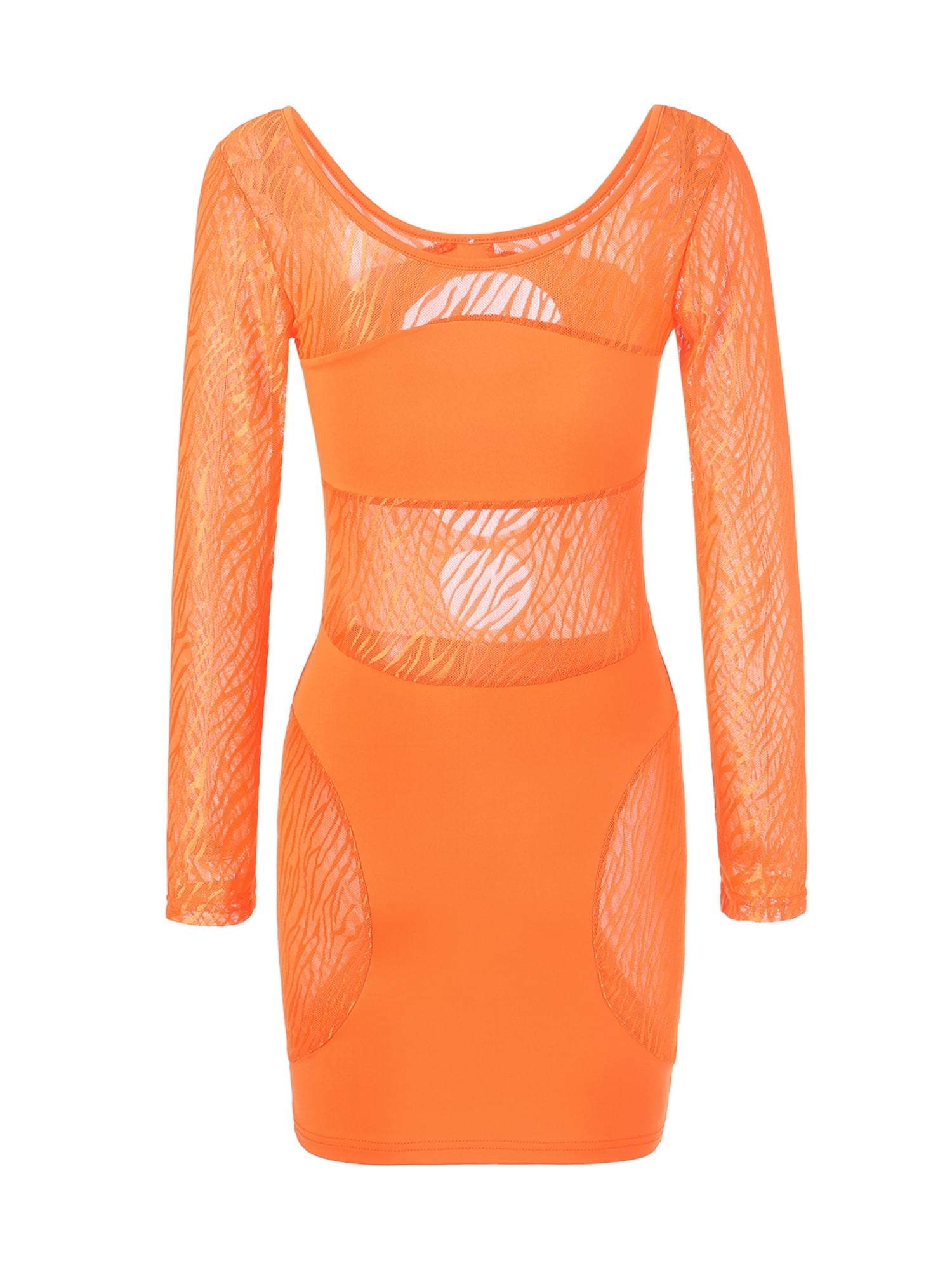 neon orange mesh dress Neon Orange Strapless Corset Mesh Overlay Mini Dress | Dresses
