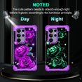 thumbnail image 3 of Casetego for Samsung Galaxy S25 Ultra 5G Case,Glow in The Dark Three Layer Heavy Duty Sturdy Shockproof Protection Rugged Hard PC+Soft TPU Bumper Case for Galaxy S25 Ultra,Shiny Purple Rose, 3 of 8