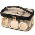 thumbnail image 1 of Bolsa de maquillaje Meiyuuo, grande, transparente, impermeable, negra, 1 of 9