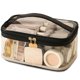 thumbnail image 1 of Bolsa de maquillaje Meiyuuo, grande, transparente, impermeable, negra, 1 of 9
