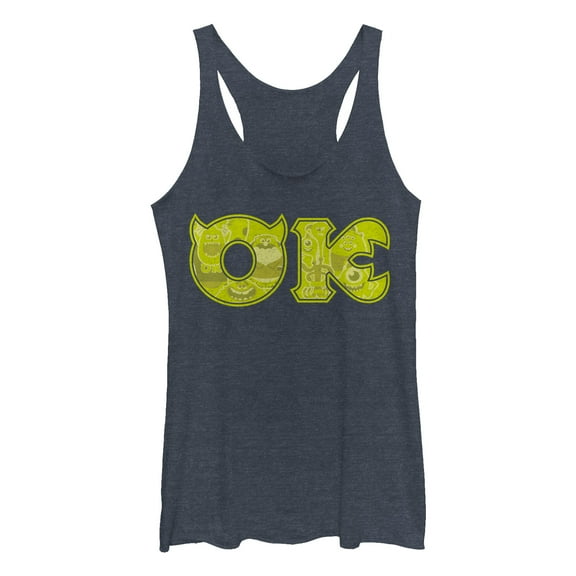 Women's Monsters Inc Oozma Kappa Fraternity Racerback Tank Top Navy Blue Heather Large