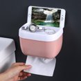 thumbnail image 3 of Bathroom Storage Box, Wall Mounted Tissue Holder, Pink, 3 of 5
