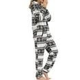 thumbnail image 4 of Women's Christmas Hoodie One-piece Pajamas Fleece Women's Fawn Snowflake Printed One Piece, 4 of 7