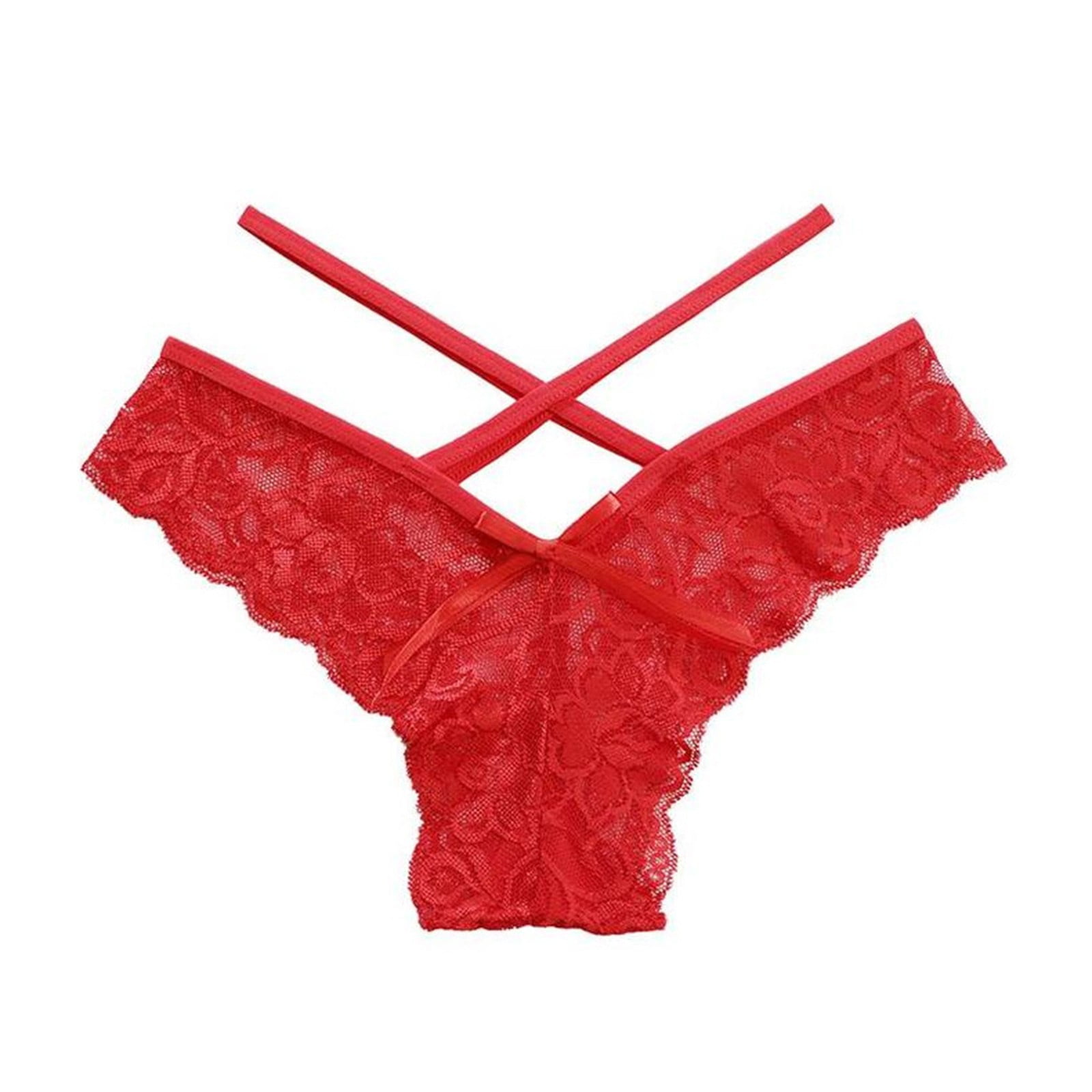 zuwimk Panties For Women ,Womens Seamless Underwear Thong Panties Printed  Bikini Cheeky Underwear Tagless T-Back Red,XL 