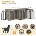 thumbnail image 4 of Hzuaneri Dog Crate Furniture for 2 Dogs, 63" Large Dog Kennel with Divider and Cushion for Medium Large Dogs, Double Dog Crate Furniture TV Stand, Greige Black, 4 of 8