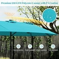 thumbnail image 6 of Costway 15 Ft Patio Double-Sided Solar LED Market Umbrella Crank 36 Lights Base Turquoise, 6 of 10