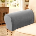 thumbnail image 1 of Ke1Clo Elastic Sofa Armrest Covers Thickened Stain-Resistant, Protective Covers for Home Furnishings Solid Color, Sofa Armrest Protector 2pcs for Living Room, Gray, 1 of 6