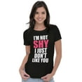 thumbnail image 3 of Funny Not Shy Don't Like You Sarcasm Womens Fitted Plus Size Graphic Tee Brisco Brands 2X, 3 of 5
