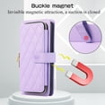 thumbnail image 6 of Crossbody Wallet Case for iPhone XS Max Chain Lanyard & Wrist Hand Strap Case with Card Slots Zipper Pocket Kickstand, Premium PU Leather Magnetic Clasp Shockproof Flip Cover, Purple, 6 of 9