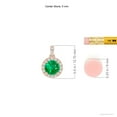 thumbnail image 3 of ANGARA Natural Round Emerald Dangle Pendant with Diamond Halo in 14K Rose Gold for Women (Size-5mm) | May Birthstone, Birthday, Anniversary, Jewelry Gift for Women | Natural Emerald Necklace, 3 of 8