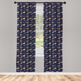 thumbnail image 4 of Ambesonne Animals Window Curtains, Line Art Style Birds Art, Each 28" W x 63" L, Marigold and Dark Slate Blue, 4 of 4