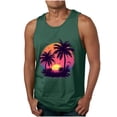 thumbnail image 3 of Isvgxsz New Mens Tank Undershirts Men's Tank Colorless Gradient Tropical Round Neck Thin Strap Leakage Back Regular Casual Sports Tank Blouses Quick Drying Hawaiian Shirts&nbsp;For Men Green, 3 of 6