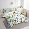 thumbnail image 3 of Castle Fairy Boys Girls Colorful Flowers Bedding Comforter Set 7-Piece,Spring Garden King Bedding Sets,Chic Floral Blossoms Ultra Soft Bed Sheets,Ultra Soft Home Decor,Reversible, 3 of 8