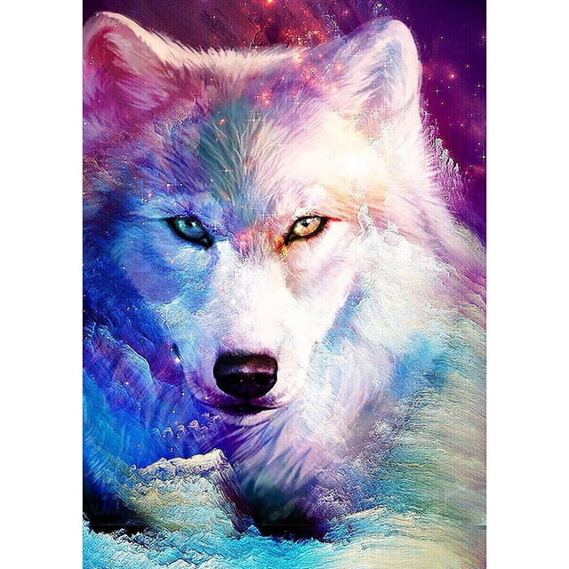 Diamante (DE5836) 5D DIY Snow Wolf cuadrado mosaico arte imagen de diamantes de imitación 20X30cm FLhrweasw Nuevo
