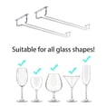 thumbnail image 3 of Wallniture Brix 17" Wine Glass Holder Under Cabinet Stemware Glasses Rack Metal Hanger Kitchen Bar Organizer, Chrome, Set of 2, 3 of 5