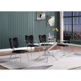 thumbnail image 2 of Rectangle 60" x 38" 5pc Clear Glass Dining Set with Black Chairs, 2 of 5