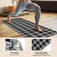 thumbnail image 4 of Gray Black Checkerboard Checkered Pattern Hot Yoga Mat Towel Non Slip for Hot Yoga - Quick-Drying Yoga Mat Cover with 4 Corner Pockets with Travel Bag - Hot Yoga Towel Non Slip 74"x26", 4 of 6