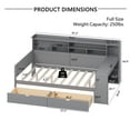 thumbnail image 2 of Harper & Bright Designs Full Size Corner Bed Frame, Daybed with Storage Shelves & Drawers, Wooden L Shaped Beds with Study Desk, Gray, 2 of 14