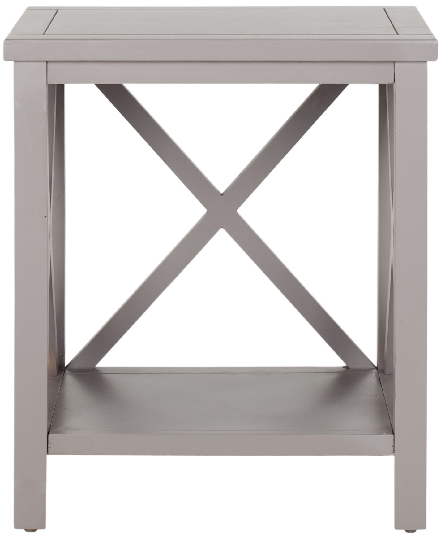 SAFAVIEH Candence Nautical Cross Back End Table, Quartz Grey