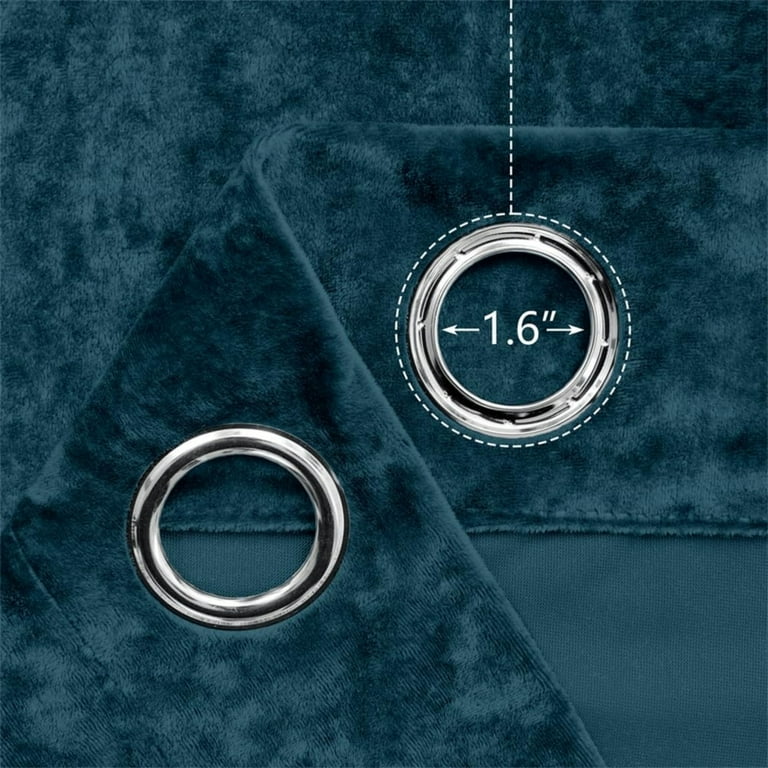 SMILETIME Silver Grey Crushed Velvet Curtains - 52x84 Inch Thermal Insulated Drapes, 2 Panels