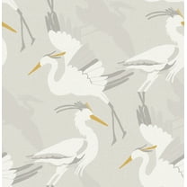 NuWallpaper Coastal Wings Taupe Peel and Stick Wallpaper