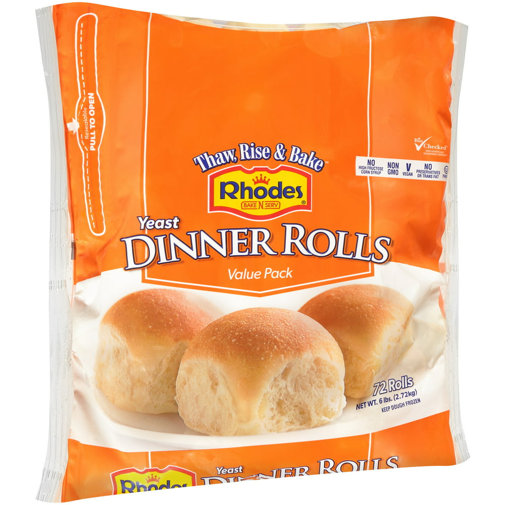 Rhodes Bake-N-Serv® Frozen White Dinner Rolls Dough 72 ct Bag - Walmart