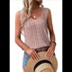 thumbnail image 2 of Camisetas Sin Mangas para Mujer, Suéteres de Punto , Chalecos con Cuello en V, Ropa Informal, Conjuntos de Moda de Verano 2025 Rosa Oscuro L, 2 of 7