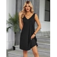 thumbnail image 4 of EKOUAER Women's Nightgown Sleeveless Nightshirt V Neck Chemise Soft Print Night Dress Sleepwear with Pockets, 4 of 6