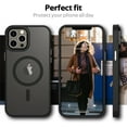 thumbnail image 2 of Magnetic Case for iPhone 12 / iPhone 12 Pro, Compatible with MagSafe, Military-Grade Drop Protection Slim Scratch Resistant Protective Translucent Matte Phone Case Cover for iPhone 12 (Black), 2 of 7