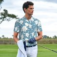 thumbnail image 6 of Balery Lilies Flowers Printed Men’s Short Sleeve Polo Shirt, Midweight Men's Shirt,Golf Polo shirts -4X-Large, 6 of 9