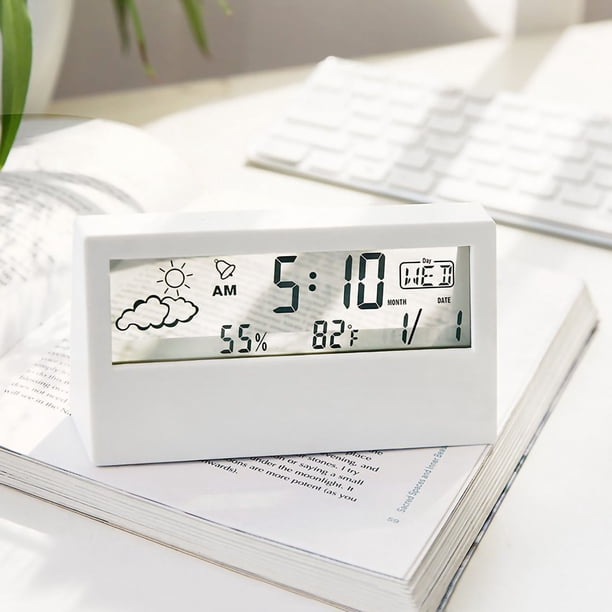 Higrómetro electrónico, reloj despertador digital LCD, termómetro digital, termómetro para el hogar, diseño de última generación