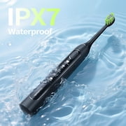 OasiSmile Sonic Electric Toothbrush for Adults and Teens, Travel Rechargeable 42000 VPM Power Tooth Brush with 5 Modes, 90 Days Battery Life, 6 Brush Heads, Black